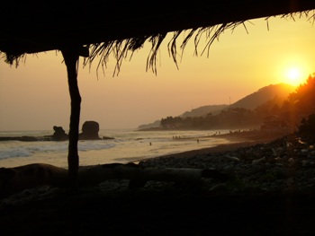 This photo of sunset at the beach in El Salvador was taken by an unidentified photographer from San Salvador, El Salvador.